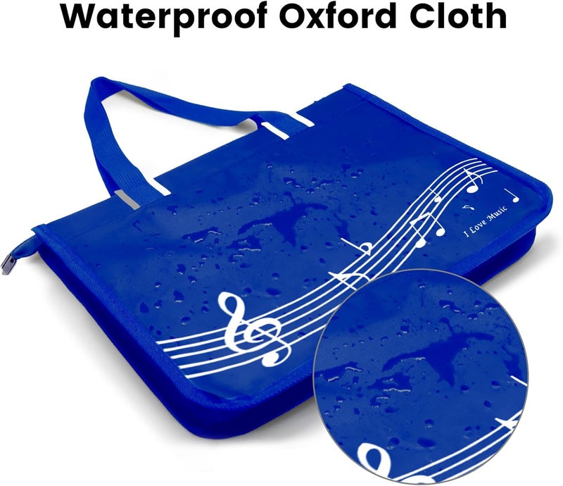 BestSounds Piano Bag, Zipper Waterproof Music Book Tote Bag Piano Accessories for Students Kids, Women, Gifts for Musicians (Dark Blue Music) - Image 5